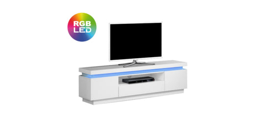Meuble TV Kate Blanc – 130x35x45 cm