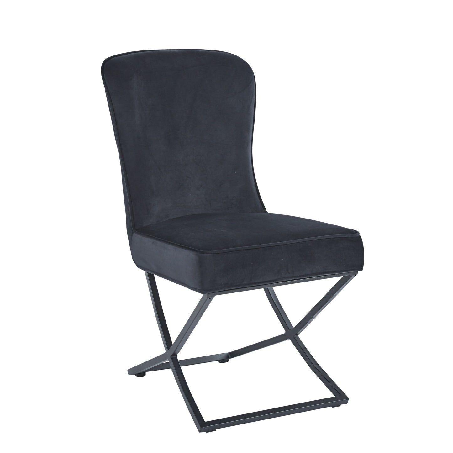 Chaise Gabrielle en Velours avec Pieds Métal Noir – Chic et Confort