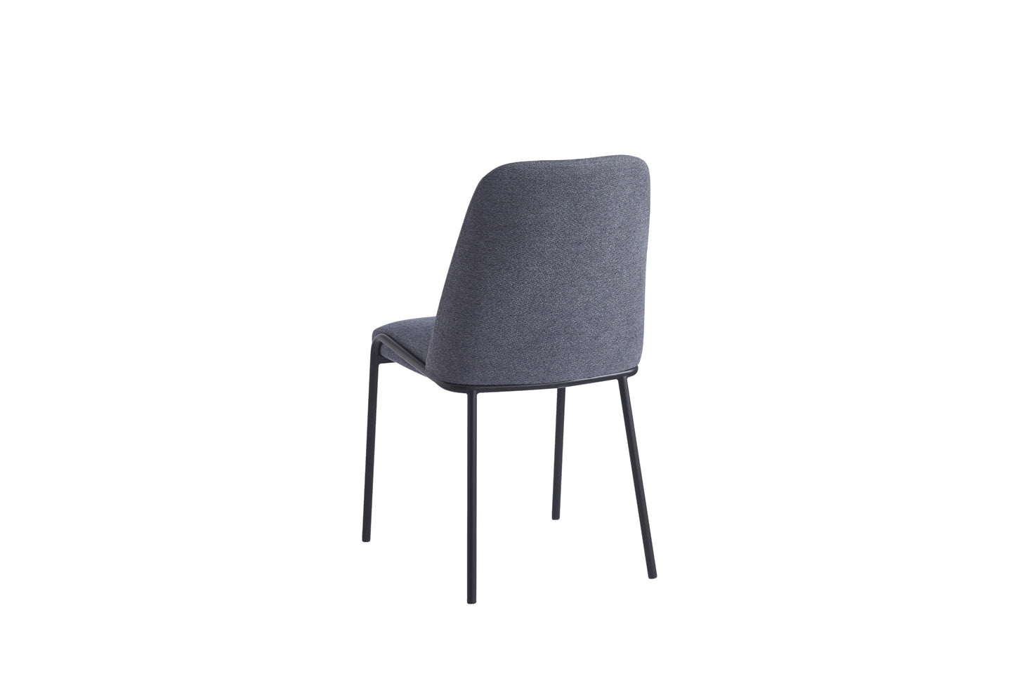 Chaise Cali en Tissu Effet Lin Anthracite avec Pieds Métal Noir – Confort et Modernité