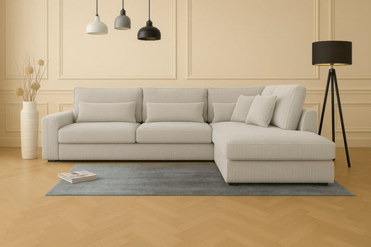 Canapé Bristola – Grand canapé d’angle droit moderne (315X230 cm)