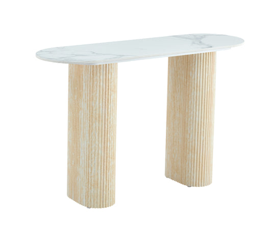 Console Roxy avec Plateau en Céramique Effet Marbre – 120x40x78 cm