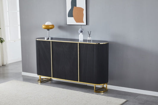 Buffet Esmée doré – Élégance raffinée et rangement pratique