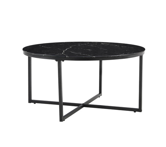 Table Basse Lorie – Pied Métal Noir 90 cm