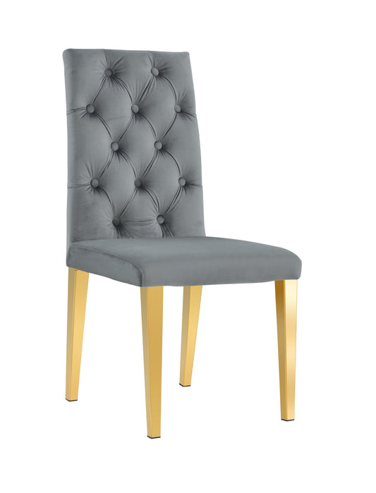 Chaise New Nevada Capitonnée en Velours avec Pieds Dorés – Luxe et Élégance