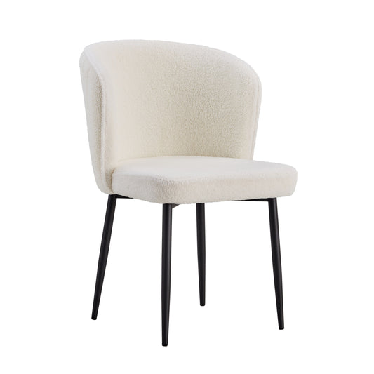 Chaise Diana en Velours Doudou avec Pieds Métal Noir – Confort et Élégance