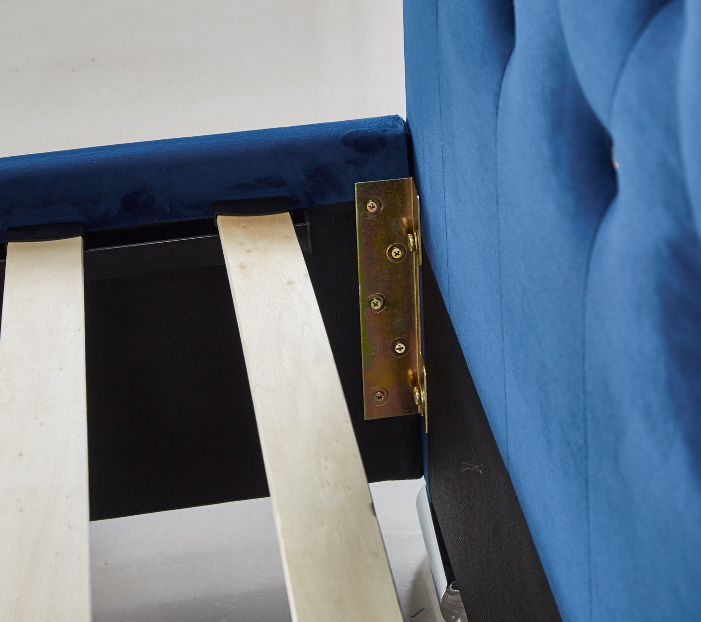 Lit Prestige Capitonné avec Diamants en Velours Bleu 140x190 cm