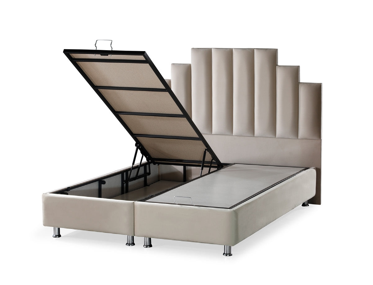 Lit « Polo » double coffre – Élégance et Confort