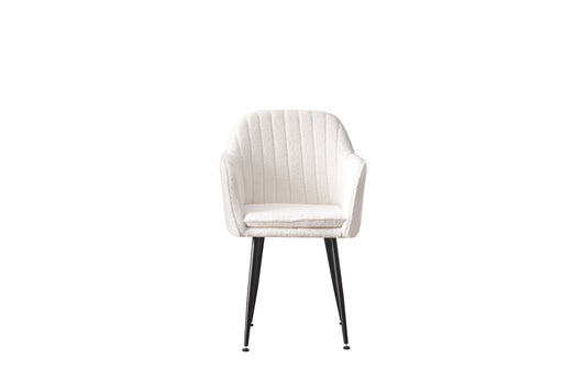 Chaise avec Accoudoirs Kanvas en Tissu Doudou avec Pieds Métal