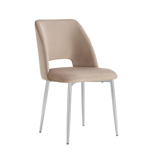 Chaise Ava en Velours avec Pieds Chromés – Élégance et Confort