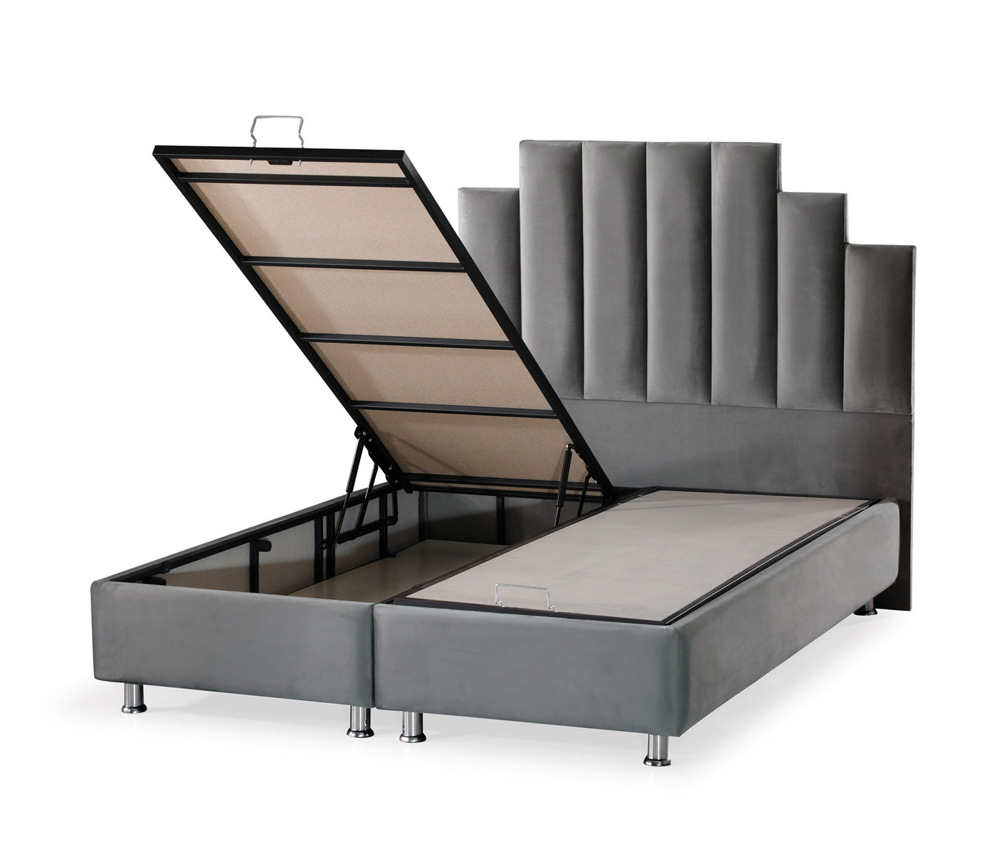 Lit « Polo » double coffre – Élégance et Confort