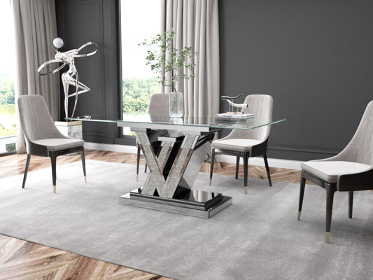 Table de repas LV – Plateau rectangulaire 180x90 cm, hauteur 75 cm
