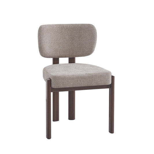 Chaise Baguette en Tissu Serge Chenille avec Pieds Effet Noyer – Confort et Élégance
