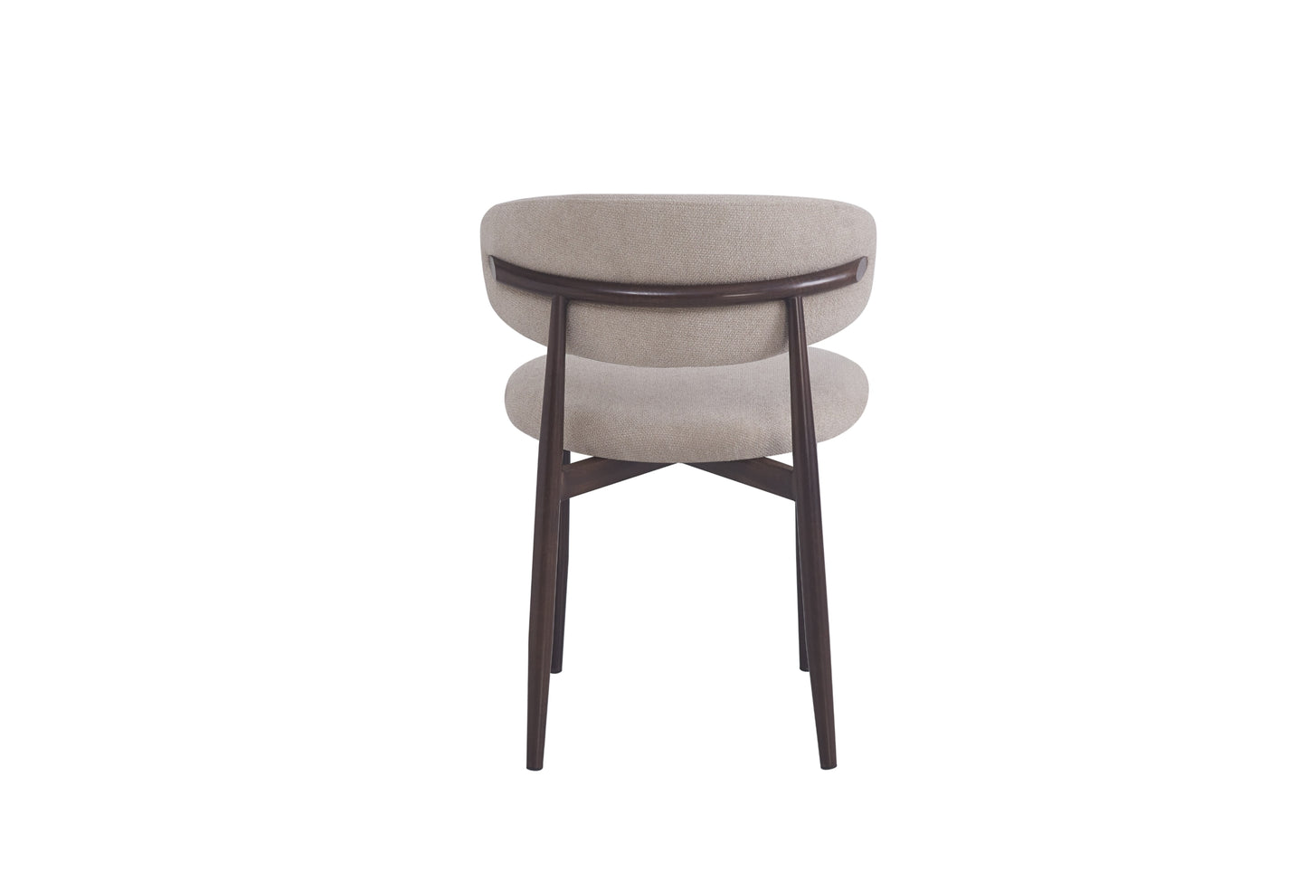 Chaise Lucile en Tissu Moka avec Pieds Effet Noyer – Élégance et Confort