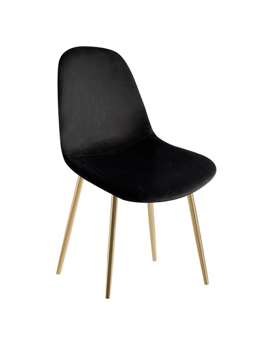 Chaise Scandinave en Velours avec Pieds Dorés – Élégance et Confort