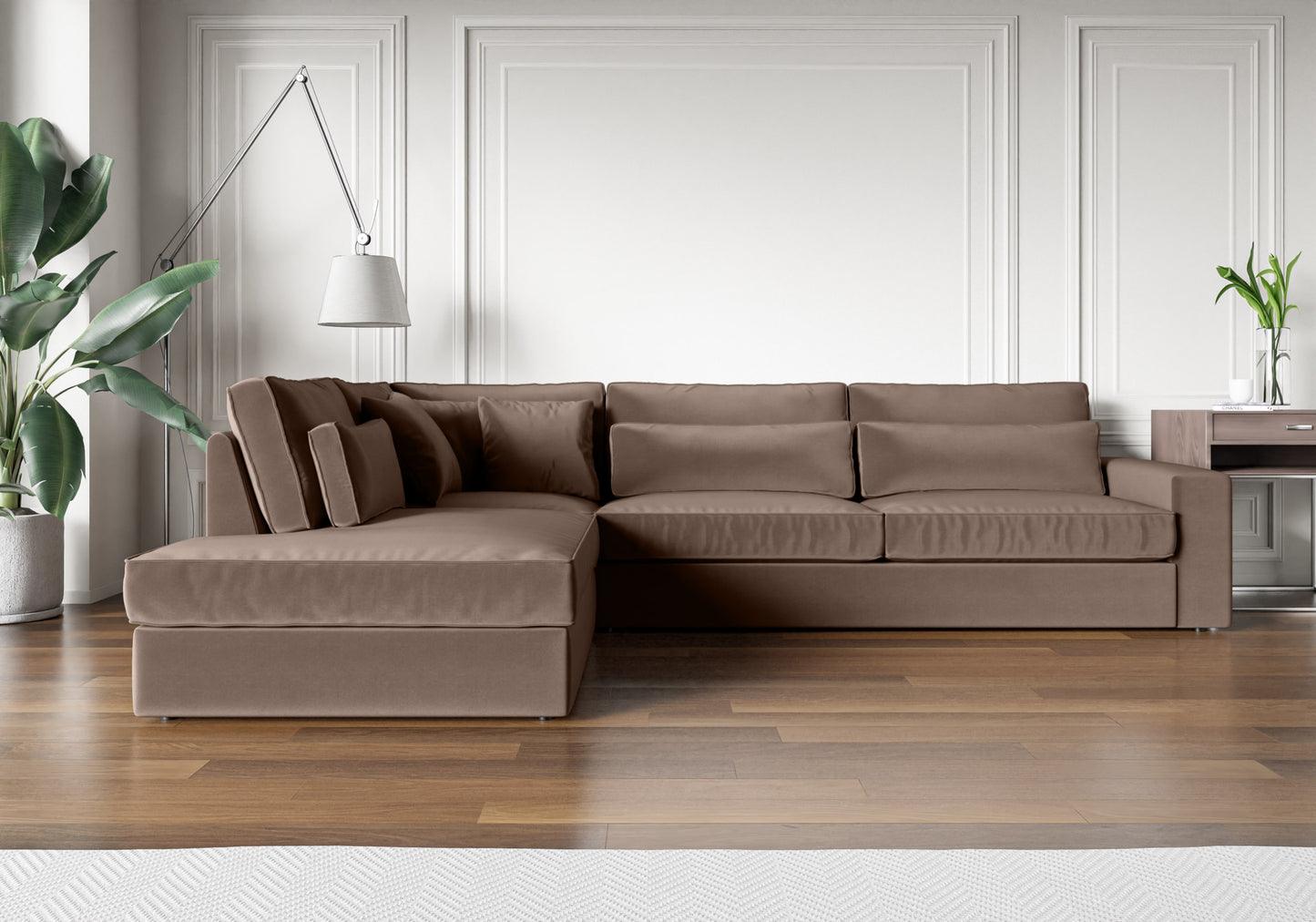 Canapé Bristola – Grand canapé d’angle Gauche moderne (315X230 cm)