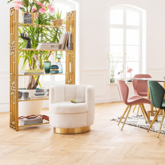 Fauteuil Boudoir – Rotatif molletonné en tissu doudou