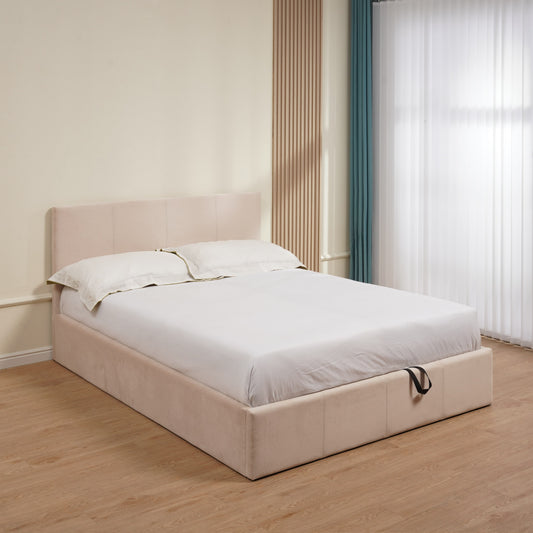 Lit coffre Bastien en velours 160x200 cm – Confort et rangement optimal