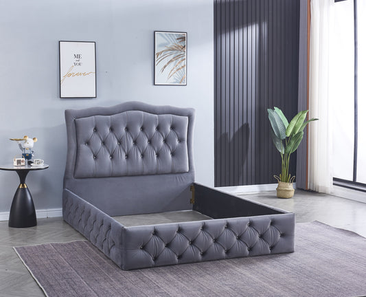 Cadre de lit Trend 160x200 cm en velours élégant – vendu sans sommier