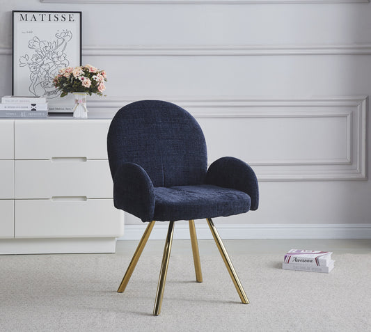 Chaise Mimi avec Accoudoirs et Pieds Dorés – Élégance et Confort