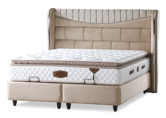 Lit Armani double coffre en velours avec design contemporain et confort optimal