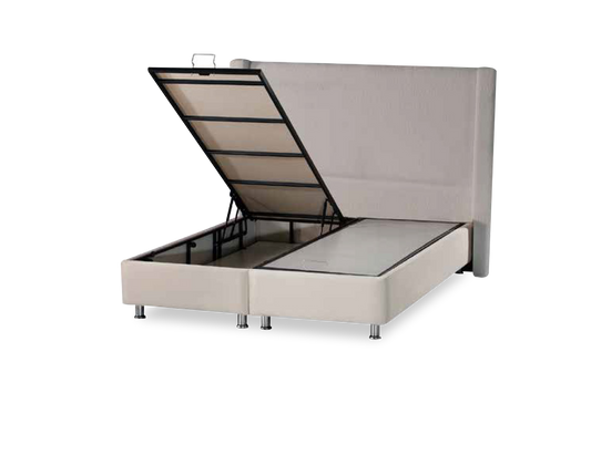 Lit Coco double coffre en velours ou similicuir avec design élégant et moderne