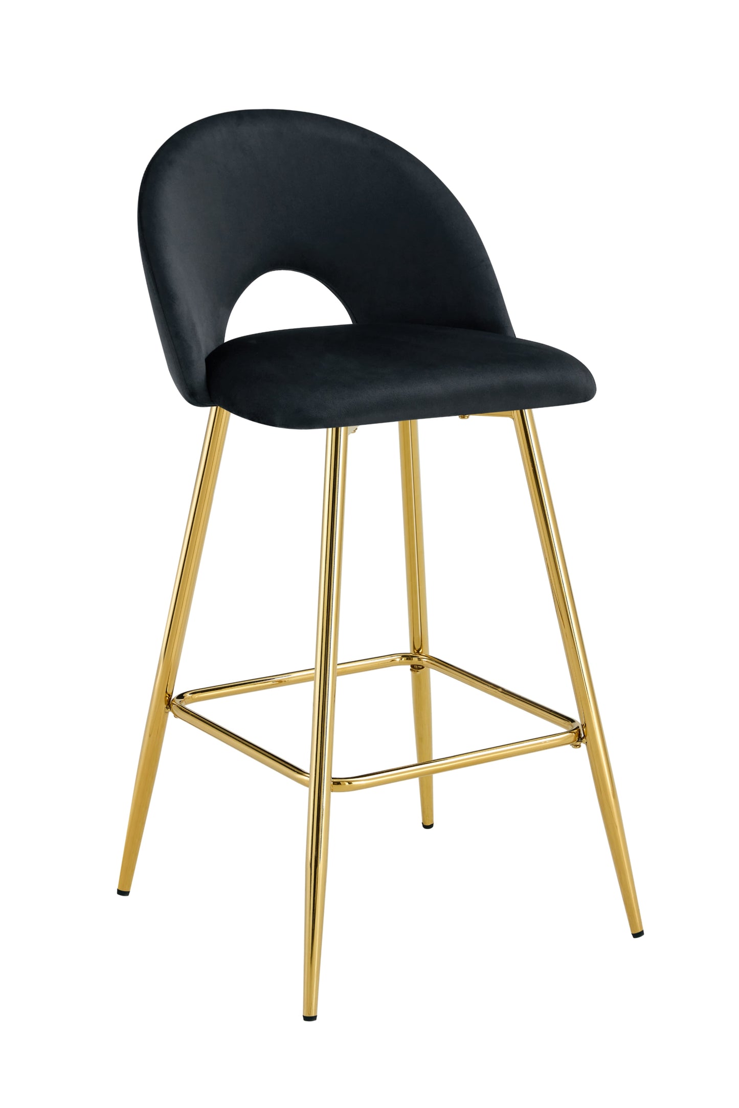 Tabouret de Bar Teddy en Velours avec Pieds Gold – Chic et Confortable