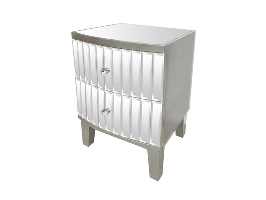 Table de chevet Julietta miroir 45x40x59 cm – élégance et raffinement