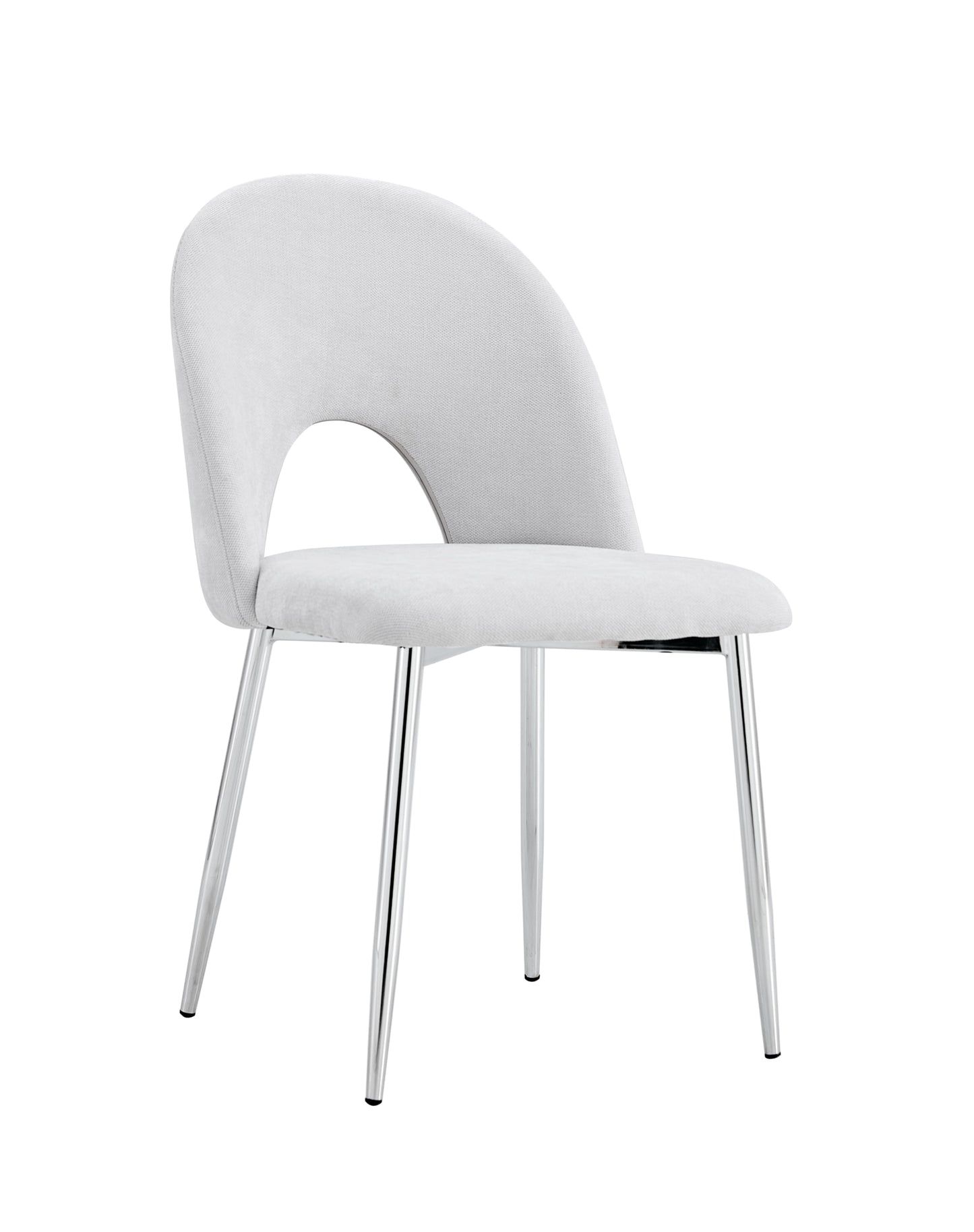 Chaise Teddy en Tissu Doudou avec Pieds Chromés – Douceur et Modernité