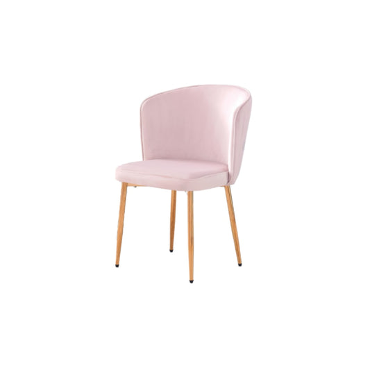 Chaise Diana en Velours Rose avec Pieds Dorés – Élégance et Confort