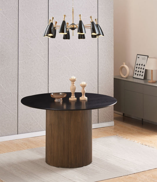 Table à manger Baieta – Pieds gold et plateau noir 120x75 cm