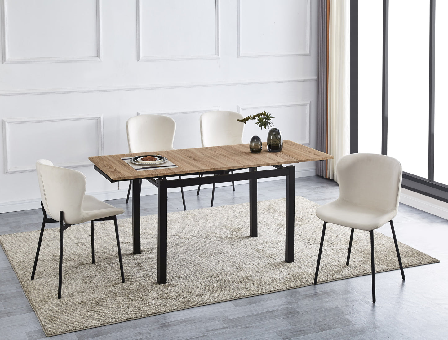 Table extensible Bora – Chêne grifé avec rallonge 110/170x70x75 cm