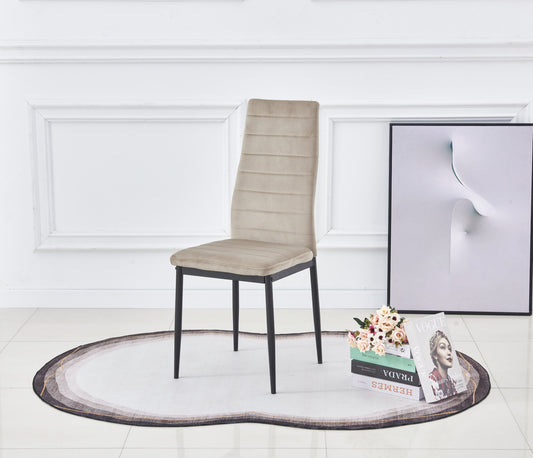 Chaise Tolia en Velours Taupe – Élégance et Confort
