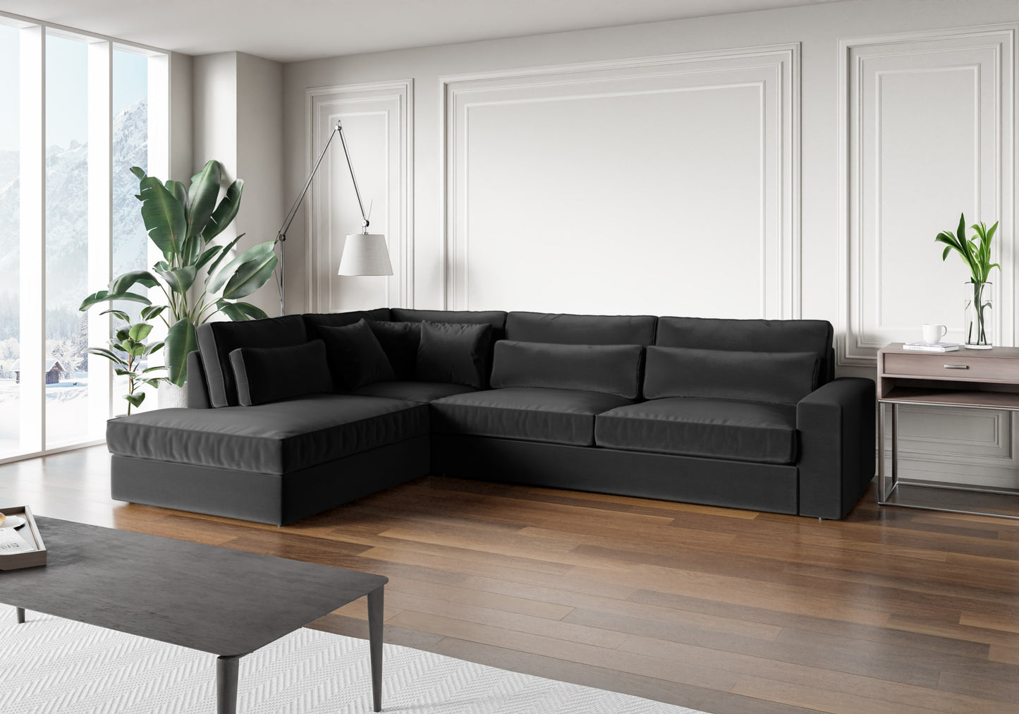 Canapé Bristola – Grand canapé d’angle Gauche moderne (315X230 cm)