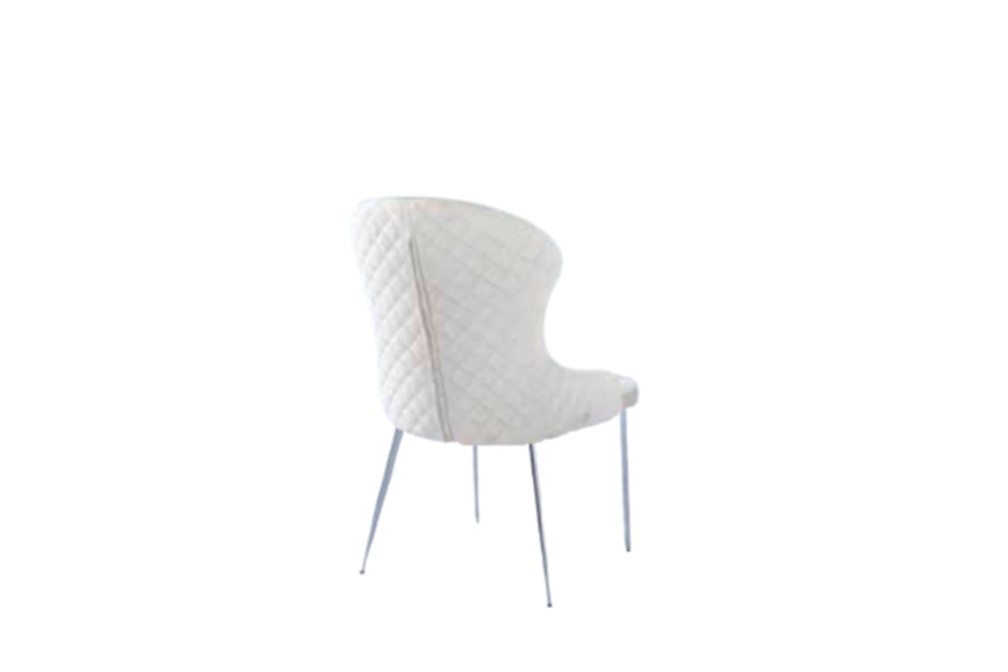 Chaise Hilton en Velours Moka avec Pieds Chromés – Confort et Élégance