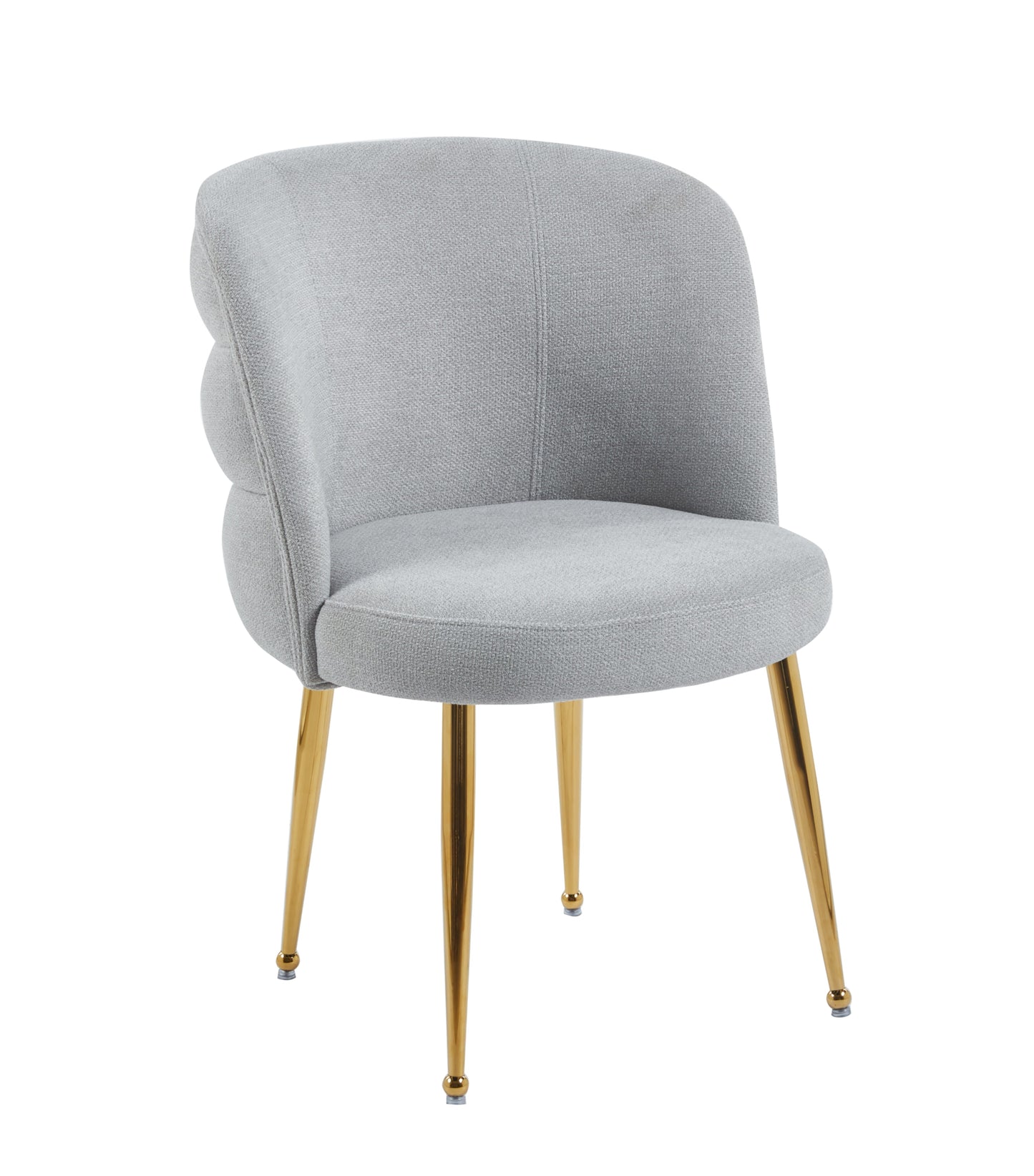 Chaise Sacha en Tissu Effet Lin avec Pieds Dorés – Élégance et Confort
