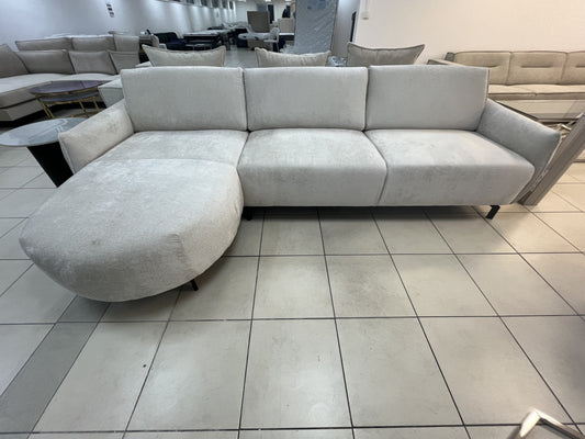 Canapé Carlton – Angle gauche en tissu chenille beige 299 x 160 cm