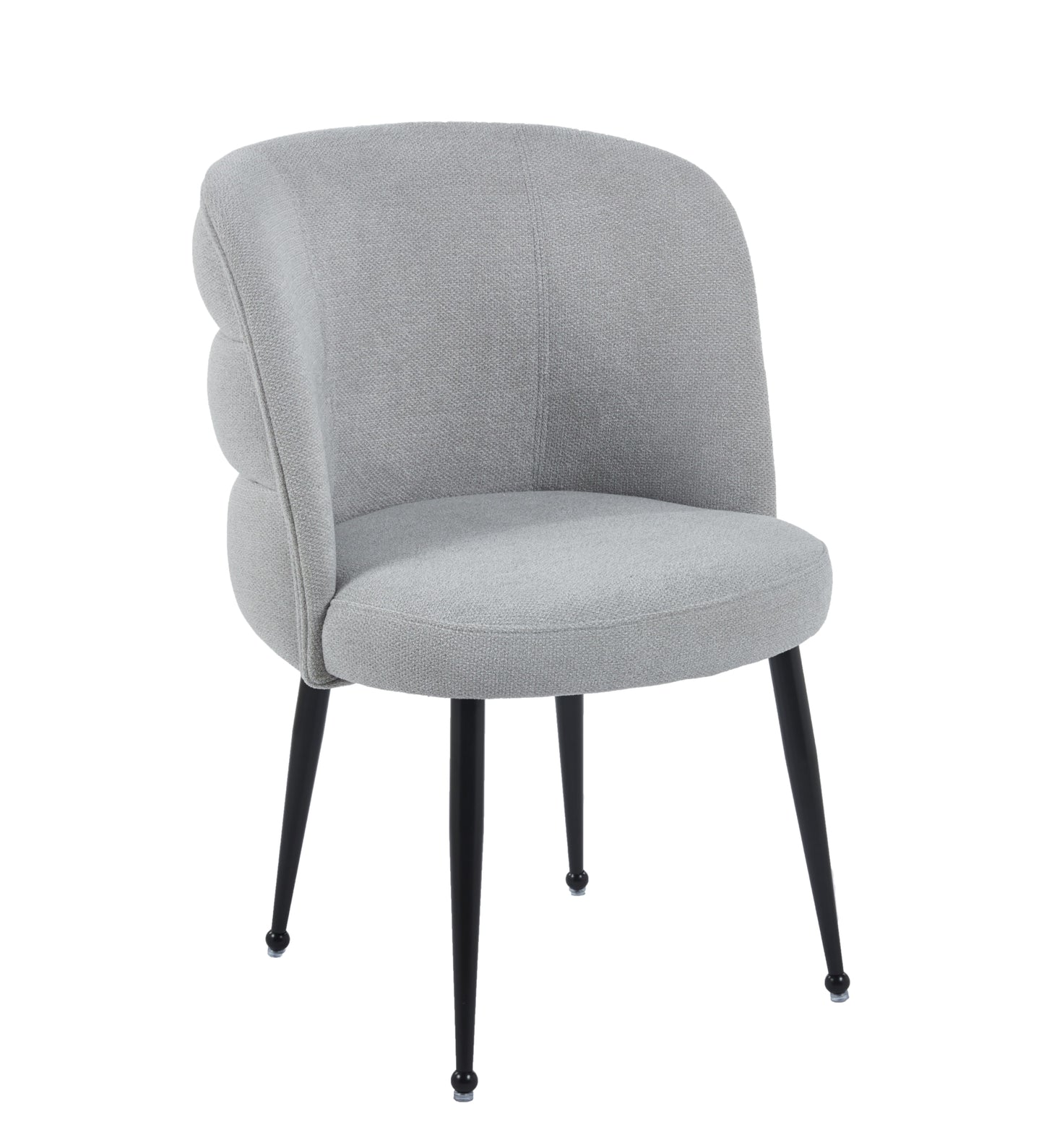 Chaise Sacha en Tissu Effet Lin avec Pieds Métal Noir – Élégance et Confort