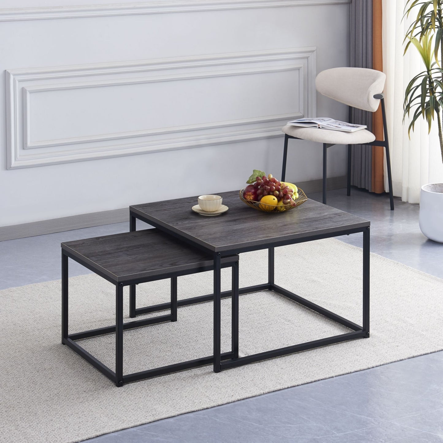 Table Basse Belgrade – Pieds en Métal Noir & Design Contemporain