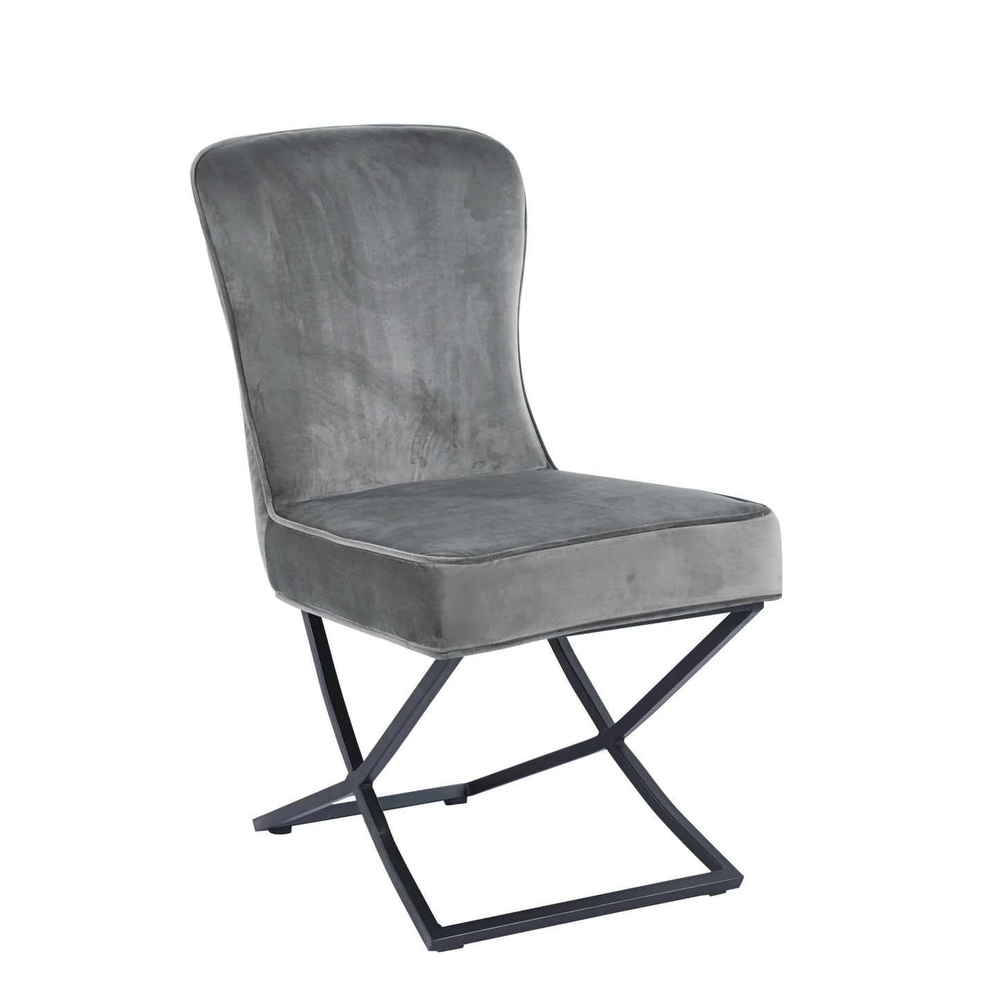 Chaise Gabrielle en Velours avec Pieds Métal Noir – Chic et Confort