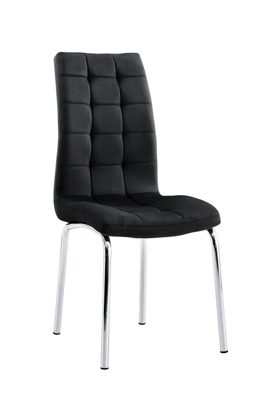 Chaise Emma en Velours Noir – Élégance et Confort
