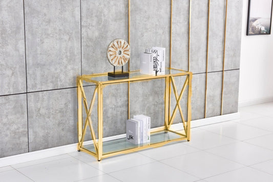 Console Kensy en Métal Doré – 120x40x78 cm