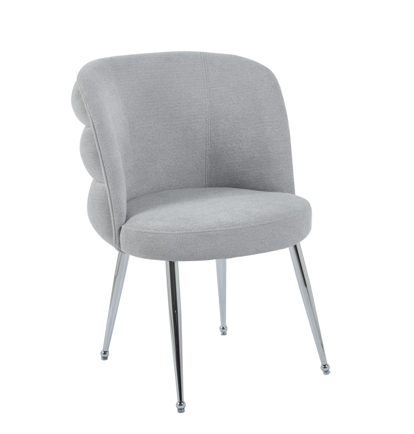 Chaise Sacha en Tissu Effet Lin avec Pieds Chromés – Élégance et Confort