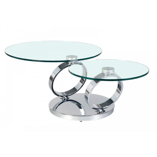 Table Basse Automat – Pieds Transparent & Plateau Verre 70x45 cm