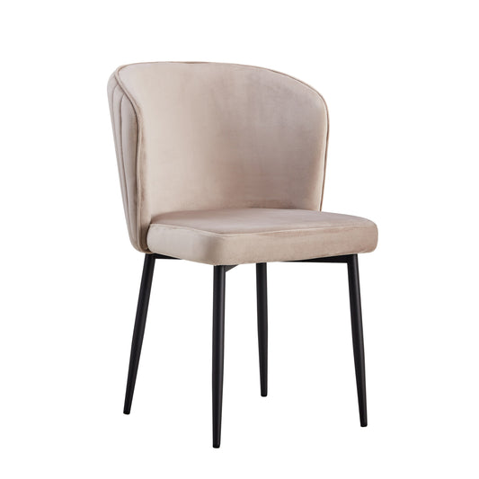 Chaise Diana en Velours avec Pieds Métal Noir – Élégance Moderne