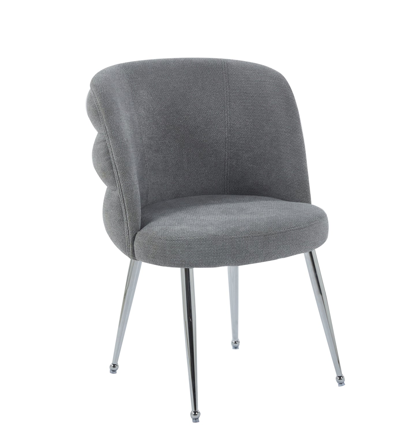 Chaise Sacha en Tissu Effet Lin avec Pieds Chromés – Élégance et Confort
