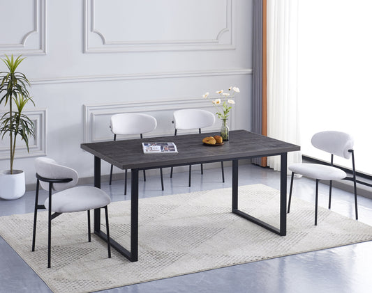Table Belgrade – Pieds métal noir et plateau 160x90x75 cm