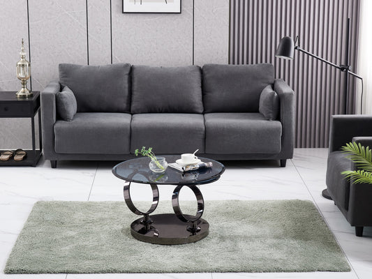 Table Basse Automat – Pieds Noir & Plateau Verre 70x45 cm