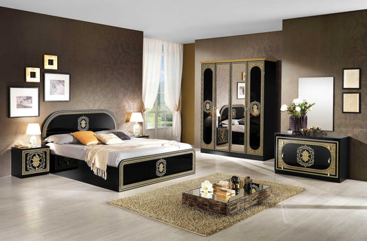 Chambre à coucher Sofia – Élégance noire et confort moderne