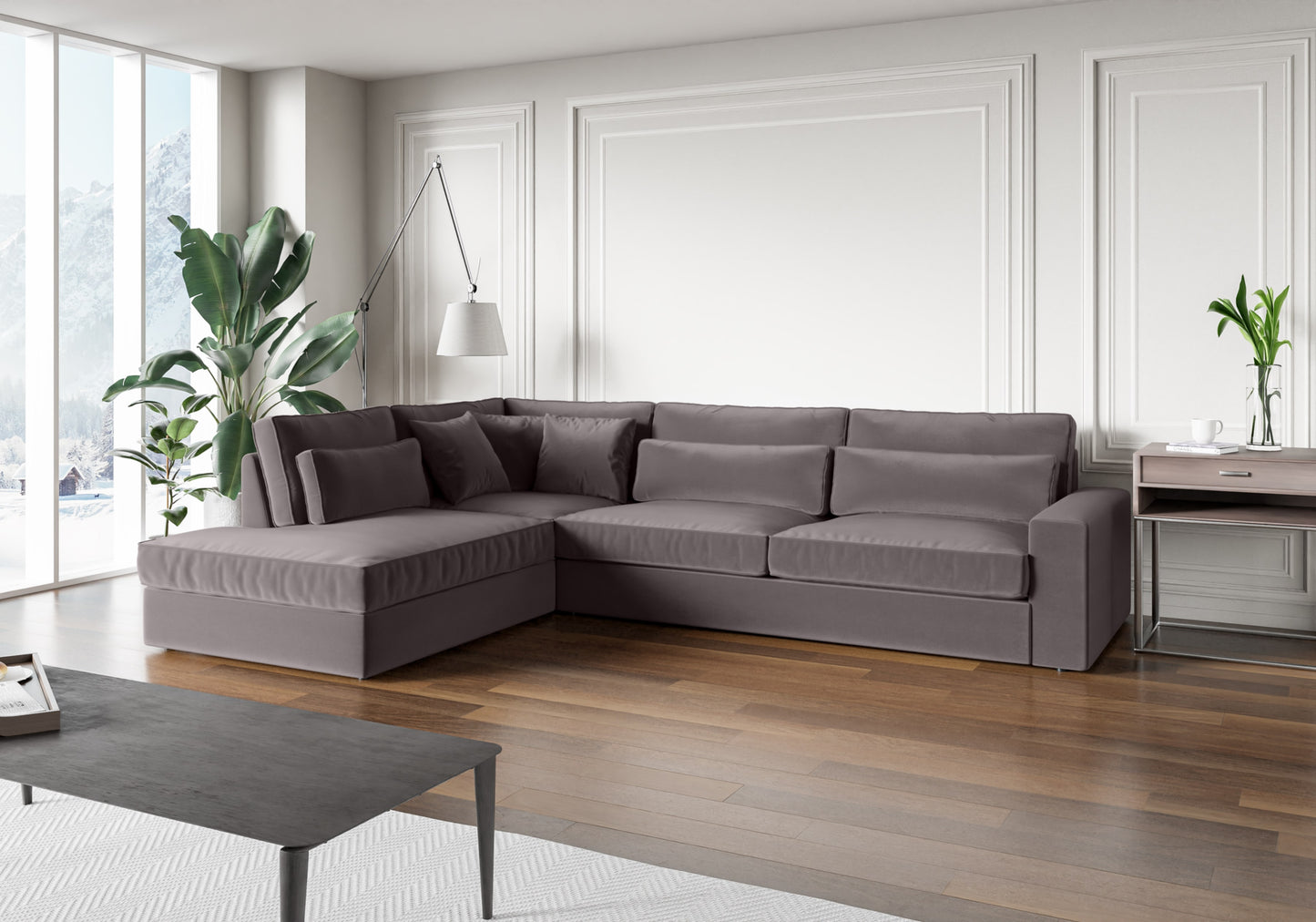 Canapé Bristola – Grand canapé d’angle Gauche moderne (315X230 cm)