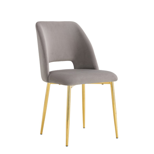 Chaise Ava en Velours avec Pieds Dorés – Élégance et Confort